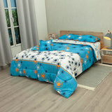Cubrelecho Súper Acolchado Vórtice Nocturno Blanco y Azul para Cama Doble 140 X 190 Cm de Espiral - TENDIDOS Y CUBRELECHOS | Bylmo