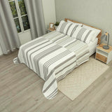 Cubrelecho Doble Faz Trama Gris y Beige para Cama Doble 140 X 190 Cm Prensado de Lineas - TENDIDOS Y CUBRELECHOS | Bylmo