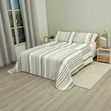 Cubrelecho Doble Faz Trama Gris y Beige para Cama Doble 140 X 190 Cm Prensado de Lineas - TENDIDOS Y CUBRELECHOS | Bylmo
