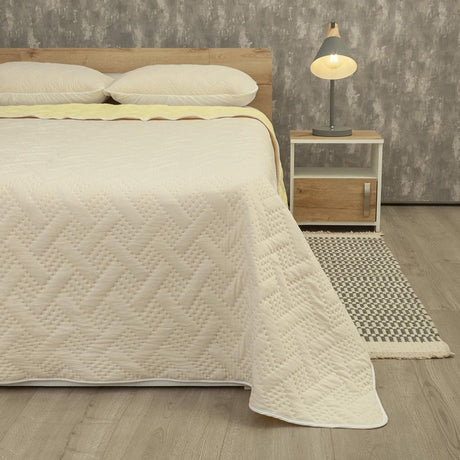 Cubrelecho Termosellado Cotton Sense Amarillo para Cama Doble 140 X 190 Cm Fondo Entero - TENDIDOS Y CUBRELECHOS | Bylmo