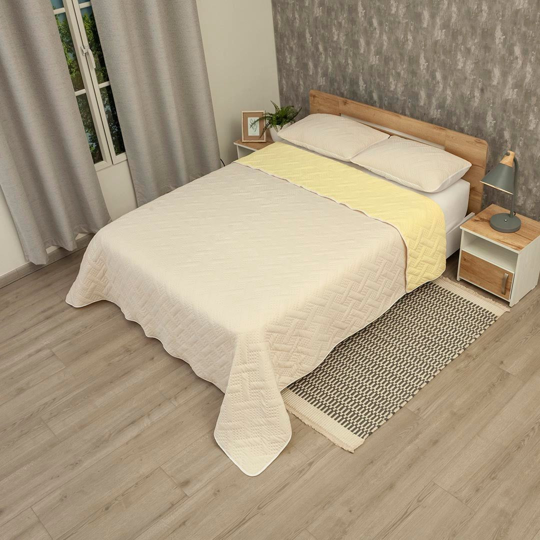 Cubrelecho Termosellado Cotton Sense Amarillo para Cama King 200 X 200 Cm Fondo Entero - TENDIDOS Y CUBRELECHOS | Bylmo