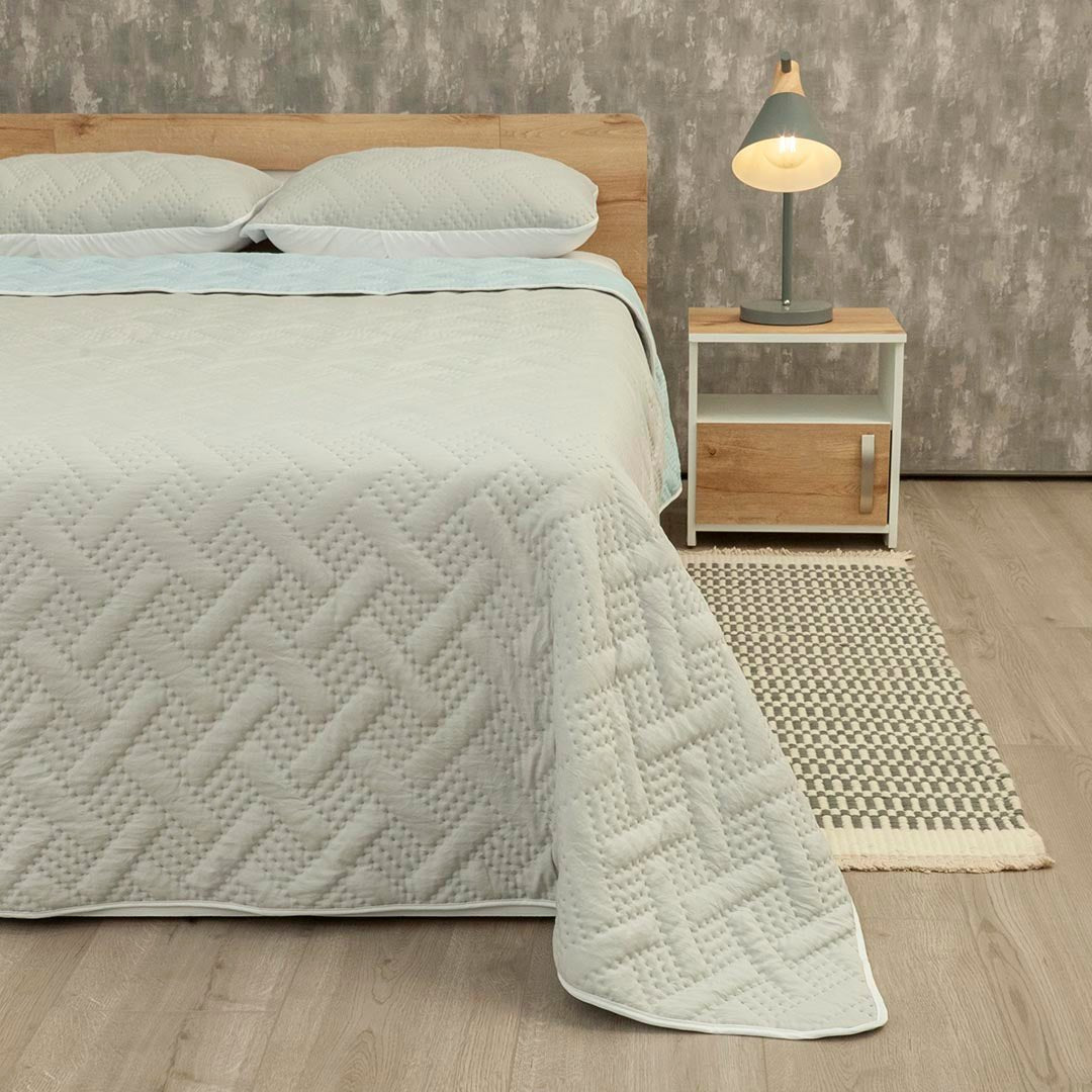 Cubrelecho Termosellado Cotton Sense Azul para Cama King 200 X 200 Cm Fondo Entero - TENDIDOS Y CUBRELECHOS | Bylmo