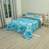 Cubrelecho Doble Faz Código X Urban Blanco y Azul para Cama Doble 140 X 190 Cm Prensado de Figuras - TENDIDOS Y CUBRELECHOS | Bylmo