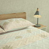 Cubrelecho Doble Faz Style Encanto Pastel Rosa Claro y Blanco para Cama Doble 140 X 190 Cm de Hojas - TENDIDOS Y CUBRELECHOS | Bylmo