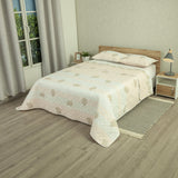 Cubrelecho Doble Faz Style Encanto Pastel Rosa Claro y Blanco para Cama Doble 140 X 190 Cm de Hojas - TENDIDOS Y CUBRELECHOS | Bylmo
