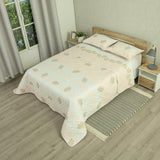 Cubrelecho Doble Faz Style Encanto Pastel Rosa Claro y Blanco para Cama King 200 X 200 Cm de Hojas - TENDIDOS Y CUBRELECHOS | Bylmo