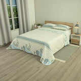 Cubrelecho Doble Faz Style Ocean Chic Blanco para Cama King 200 X 200 Cm de Lineas Ondulantes - TENDIDOS Y CUBRELECHOS | Bylmo