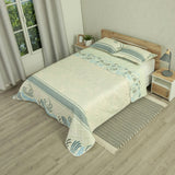 Cubrelecho Doble Faz Style Ocean Chic Blanco para Cama Semidoble 120 X 190 Cm de Lineas Ondulantes - TENDIDOS Y CUBRELECHOS | Bylmo