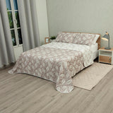 Cubrelecho Doble Faz Trama Café y Blanco para Cama Doble 140 X 190 Cm Prensado de Hojas - TENDIDOS Y CUBRELECHOS | Bylmo