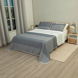 Cubrelecho Doble Faz Trama Arena Gris y Blanco para Cama Doble 140 X 190 Cm Prensado de Lineas - TENDIDOS Y CUBRELECHOS | Bylmo