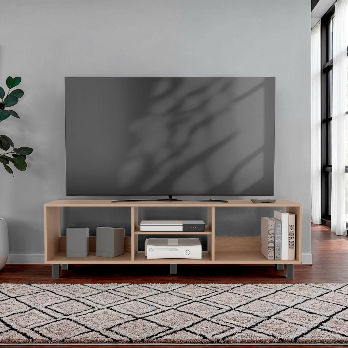 Rack de TV Tunez Cartagena 160x47.5cm para TV Hasta 70" Pulgadas con Tres Compartimientos - MUEBLES DE TV | Bylmo