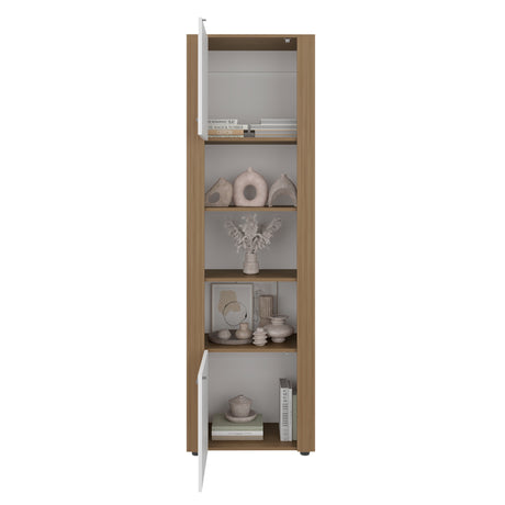 Estantería Tanalea Kronos y Fresno 56x185cm Rectangular con Cinco Compartimientos y Cuatro Entrepaños - BIBLIOTECAS Y ESTANTERIAS | Bylmo