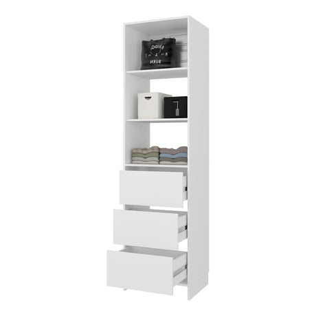 Closet Eco Kronos 55.8x213.4cm con Dos Compartimientos y con Tres Cajones sin Puertas - CLOSETS | Bylmo