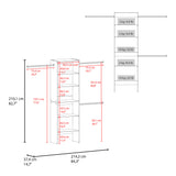 Closet Selt Kronos 63.6x210.1cm con Cinco Compartimientos y sin Puertas - CLOSETS | Bylmo