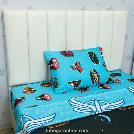 Combo Juego de Sabanas y Cortina Infantil Disney Negro y Azul para Cama Doble 140 X 190 Cm de Buzz Lightyear - SABANAS | Bylmo