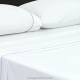 Juego de Sábanas Básicos Blanco para Cama Semidoble 120 X 190 Cm 180 Hilos Fondo Entero - SABANAS | Bylmo