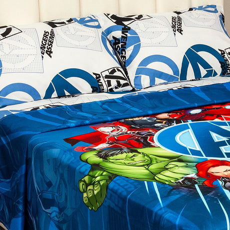 Juego de Sábanas Infantil Core Disney Azul Oscuro y Blanco para Cama Semidoble 120 X 190 Cm de Avengers - SABANAS | Bylmo
