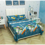 Juego de Sábanas Infantil Disney Plus Azul para Cama Doble 140 X 190 Cm 180 Hilos de Buzz Lightyear - SABANAS | Bylmo