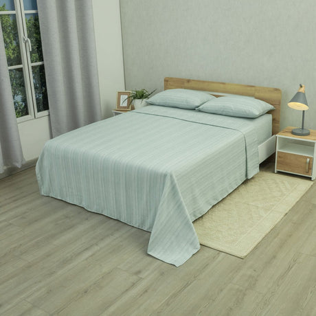 Juego de Sábanas Equilibrio Verde Esmeralda para Cama Queen 160 X 190 Cm Fondo Entero - SABANAS | Bylmo