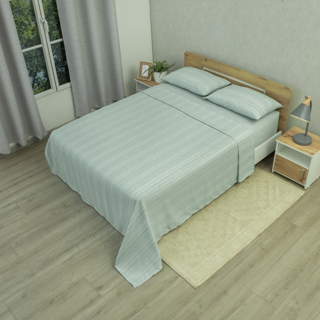 Juego de Sábanas Equilibrio Verde Esmeralda para Cama King 200 X 200 Cm Fondo Entero - SABANAS | Bylmo