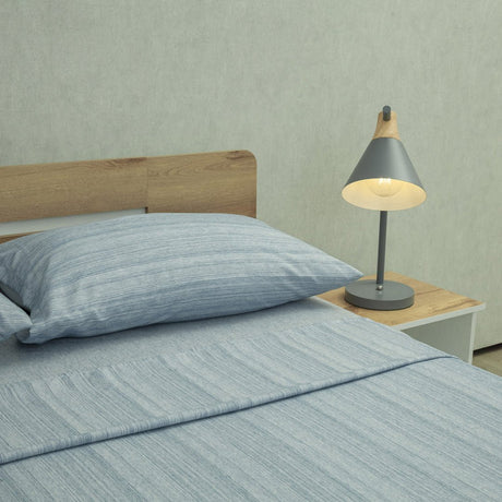 Juego de Sábanas Equilibrio Azul Boreal para Cama Doble 140 X 190 Cm Fondo Entero - SABANAS | Bylmo