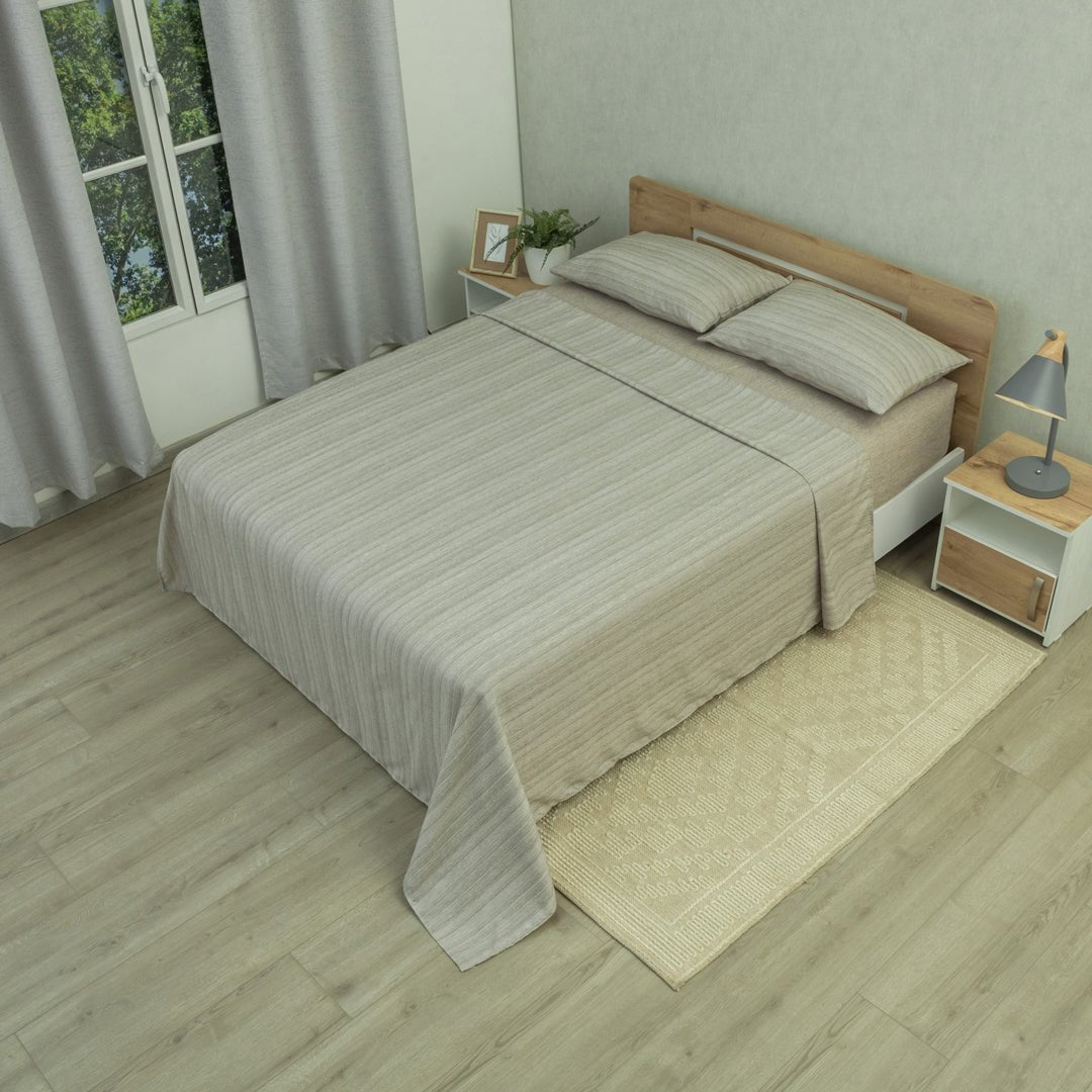 Juego de Sábanas Equilibrio Gris Piedra para Cama Queen 160 X 190 Cm Fondo Entero - SABANAS | Bylmo