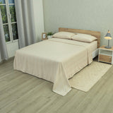 Juego de Sábanas Equilibrio Beige Claro para Cama Queen 160 X 190 Cm Fondo Entero - SABANAS | Bylmo