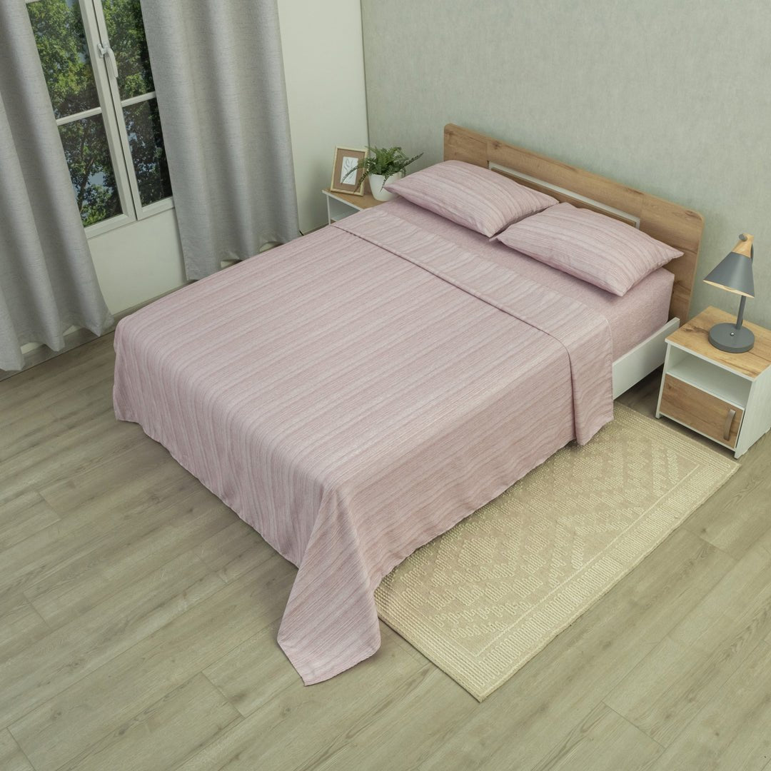 Juego de Sábanas Equilibrio Vino Suave para Cama Doble 140 X 190 Cm Fondo Entero - SABANAS | Bylmo