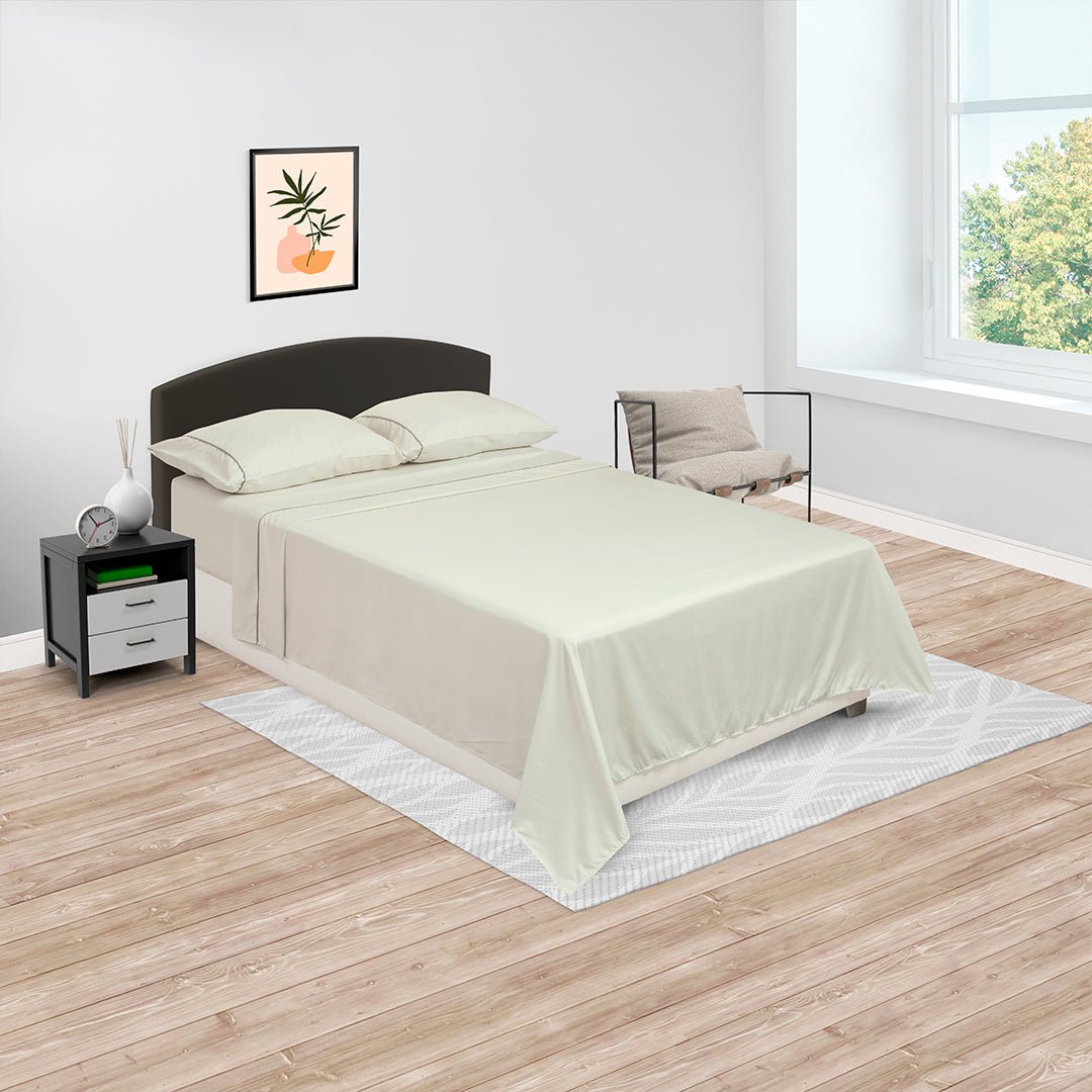 Juego de Sábanas Básicos Verde grisáceo para Cama King 200 X 200 Cm Fondo Entero - SABANAS | Bylmo