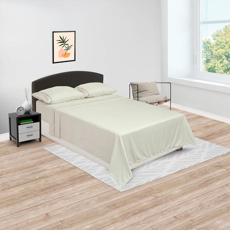 Juego de Sábanas Básicos Verde grisáceo para Cama Doble 140 X 190 Cm Fondo Entero - SABANAS | Bylmo