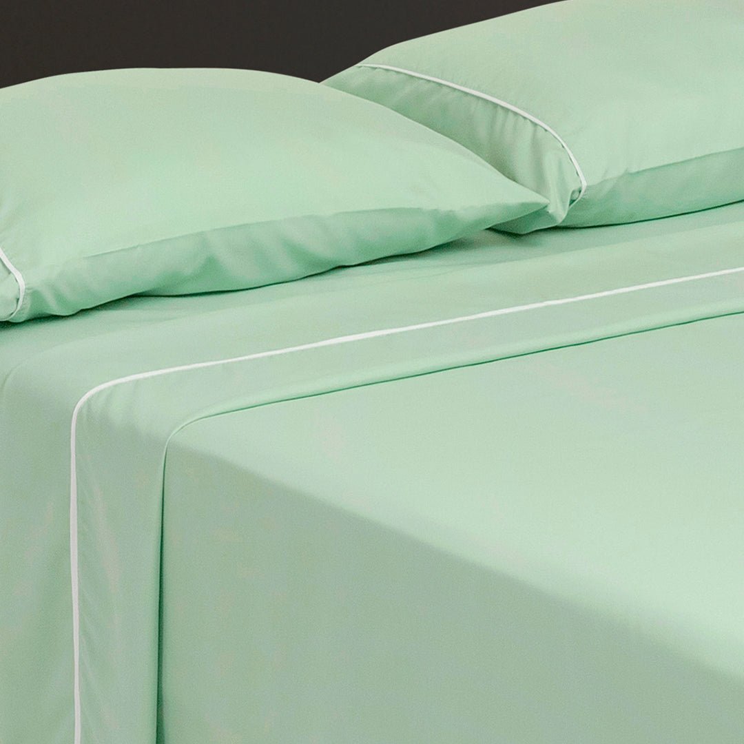 Juego de Sábanas Básicos Verde Pistacho para Cama Queen 160 X 190 Cm Fondo Entero - SABANAS | Bylmo