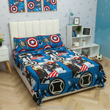 Juego de Sábanas Infantil Marvel Plus Azul para Cama Doble 140 X 190 Cm 180 Hilos de Avengers - SABANAS | Bylmo