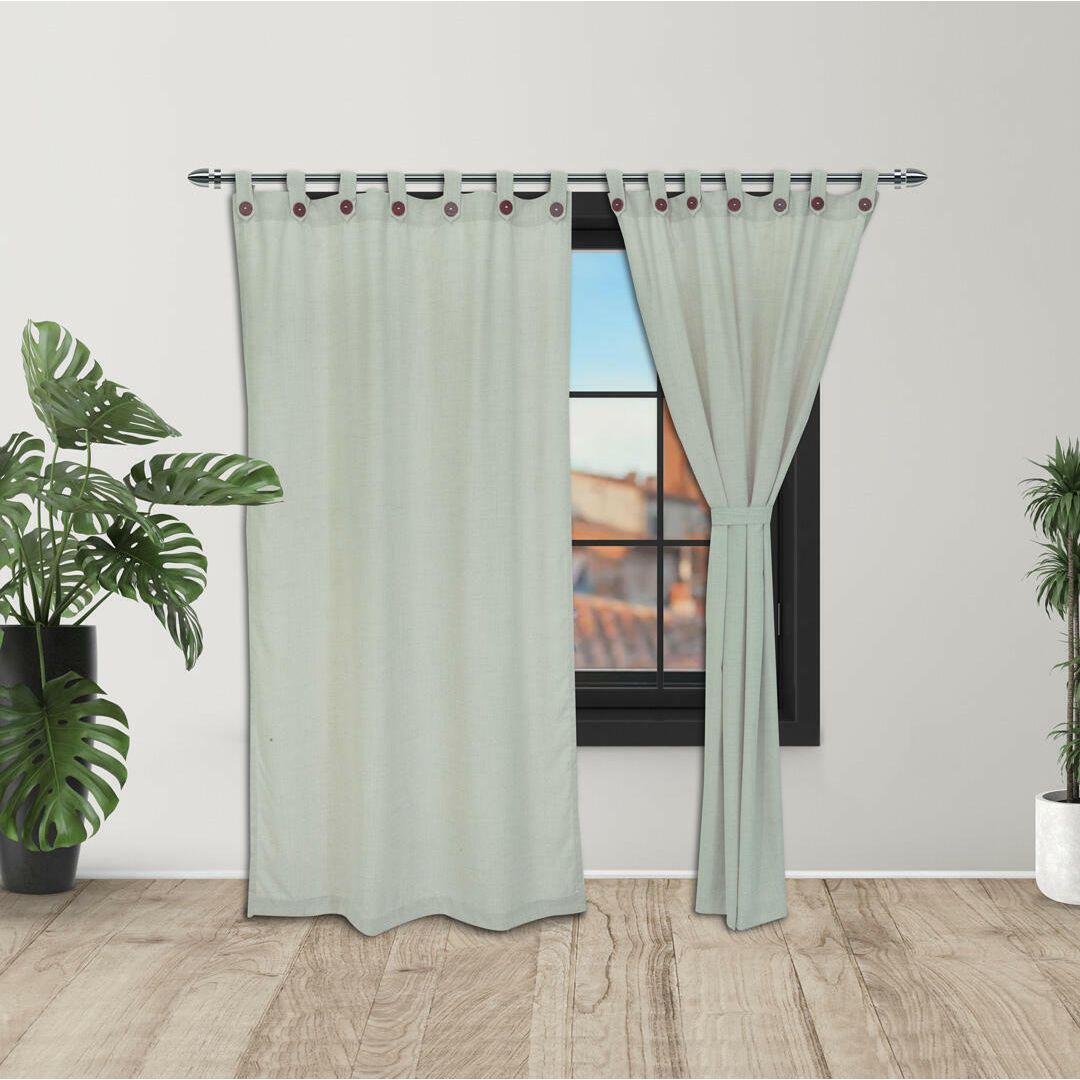 Cortina Lino Ancestral Beige Neutral 220x270cm Fondo Entero - CORTINAS TRADICIONALES | Bylmo