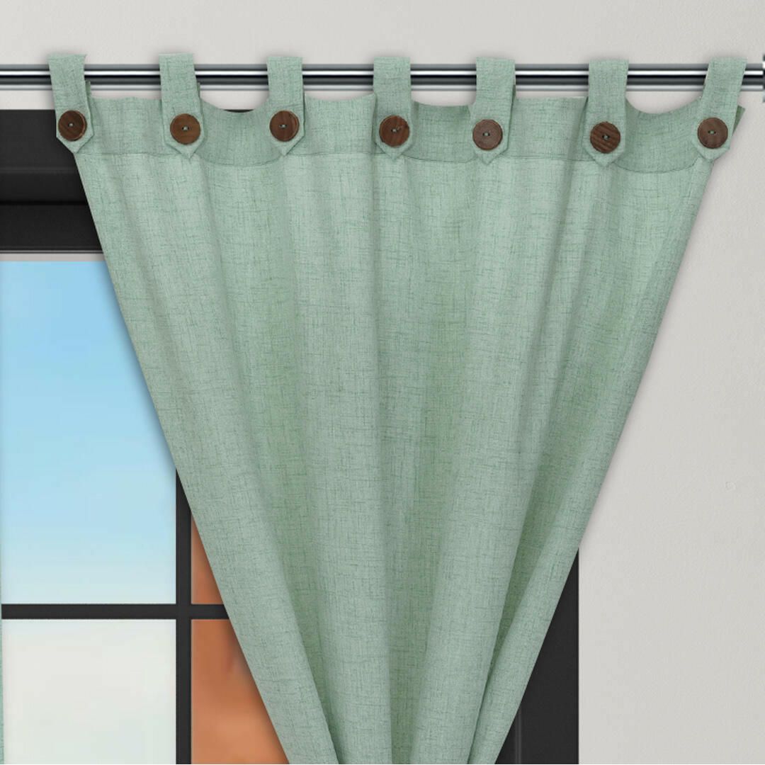 Cortina Lino Ancestral Verde Neutral 220x270cm Fondo Entero - CORTINAS TRADICIONALES | Bylmo