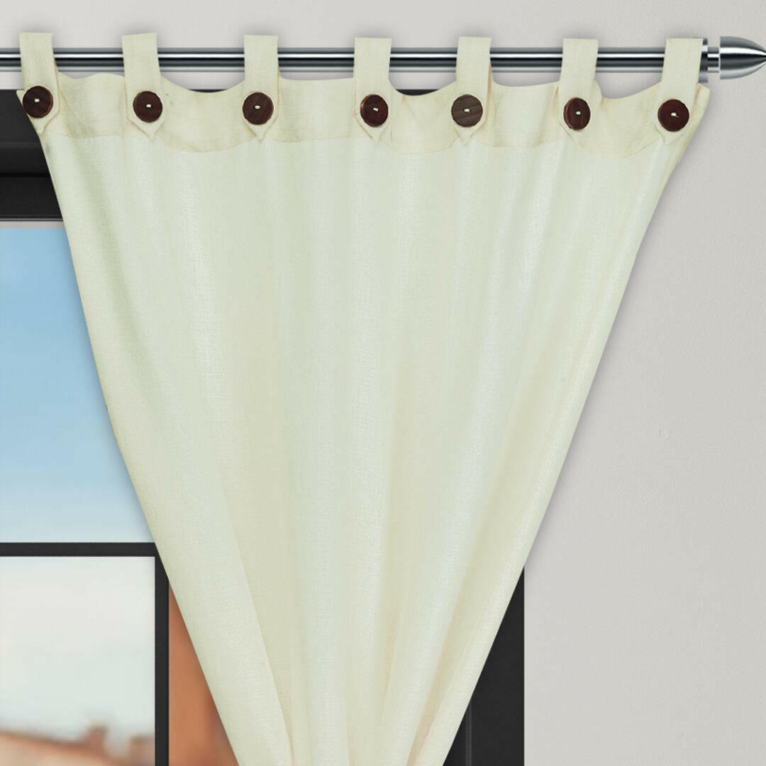 Cortina Ramia Ancestral Beige 220x270cm Fondo Entero - CORTINAS TRADICIONALES | Bylmo