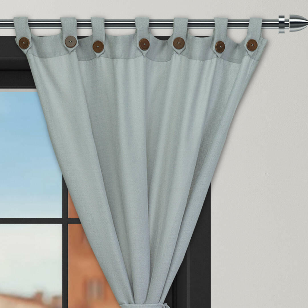 Cortina Ramia Ancestral Gris Azul 220x270cm Fondo Entero - CORTINAS TRADICIONALES | Bylmo