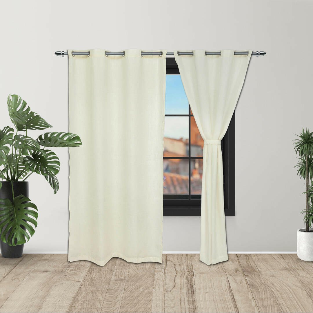 Cortina Ramia Beige 220x270cm Fondo Entero - CORTINAS TRADICIONALES | Bylmo