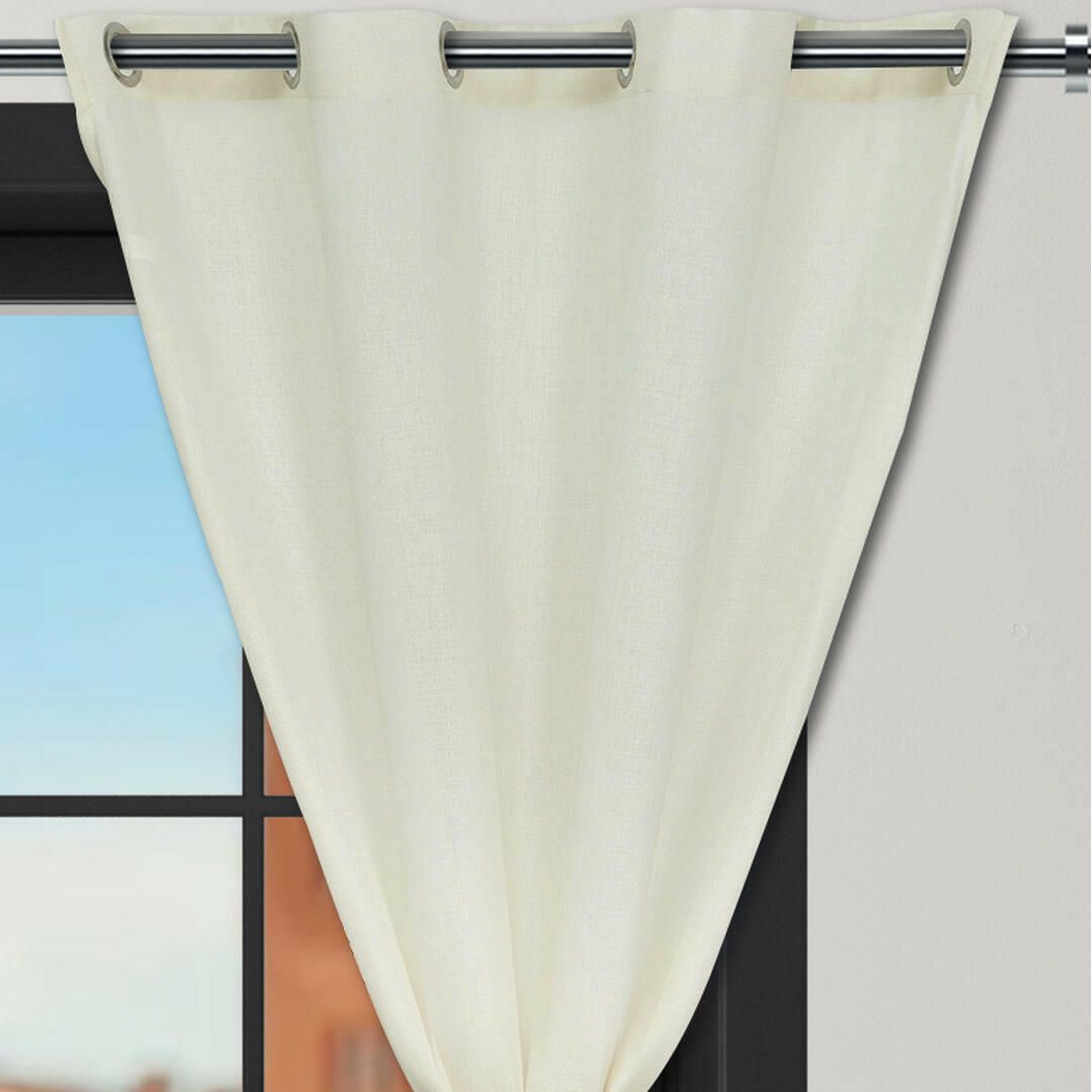 Cortina Ramia Beige 220x270cm Fondo Entero - CORTINAS TRADICIONALES | Bylmo