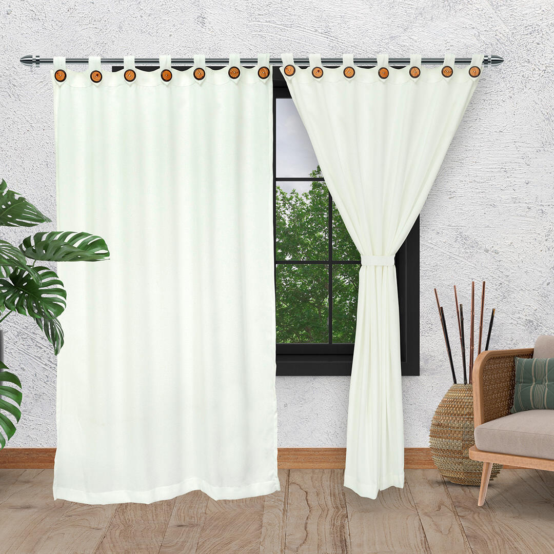 Cortina Arpillera Ancestral Blanco 220x270cm de Figuras - CORTINAS TRADICIONALES | Bylmo