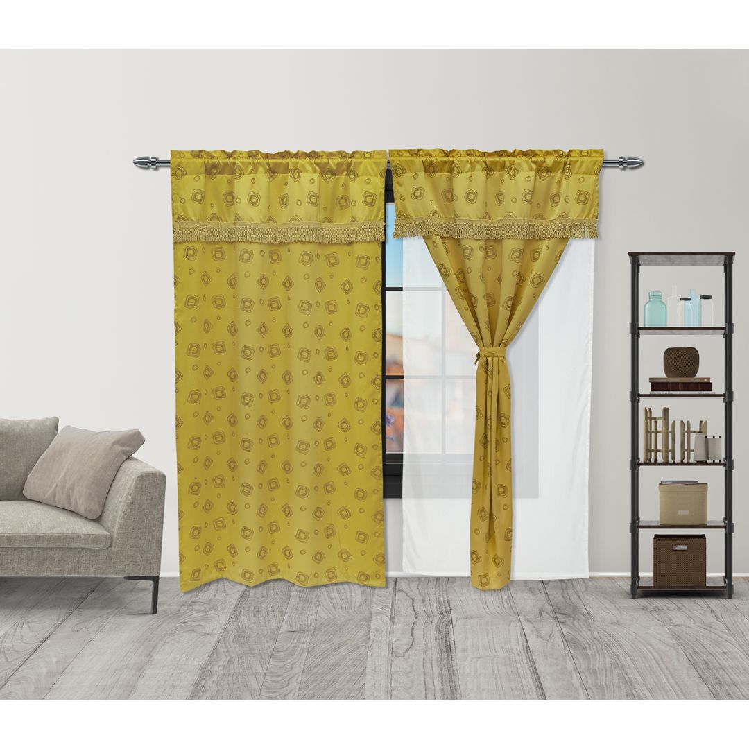 Cortina Fleco Dorado 220x270cm de Figuras - CORTINAS TRADICIONALES | Bylmo