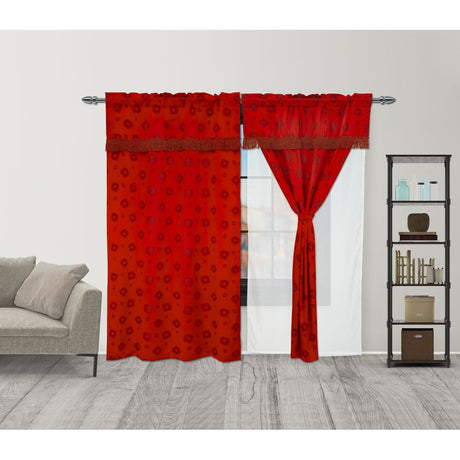 Cortina Fleco Rojo 220x270cm de Figuras - CORTINAS TRADICIONALES | Bylmo