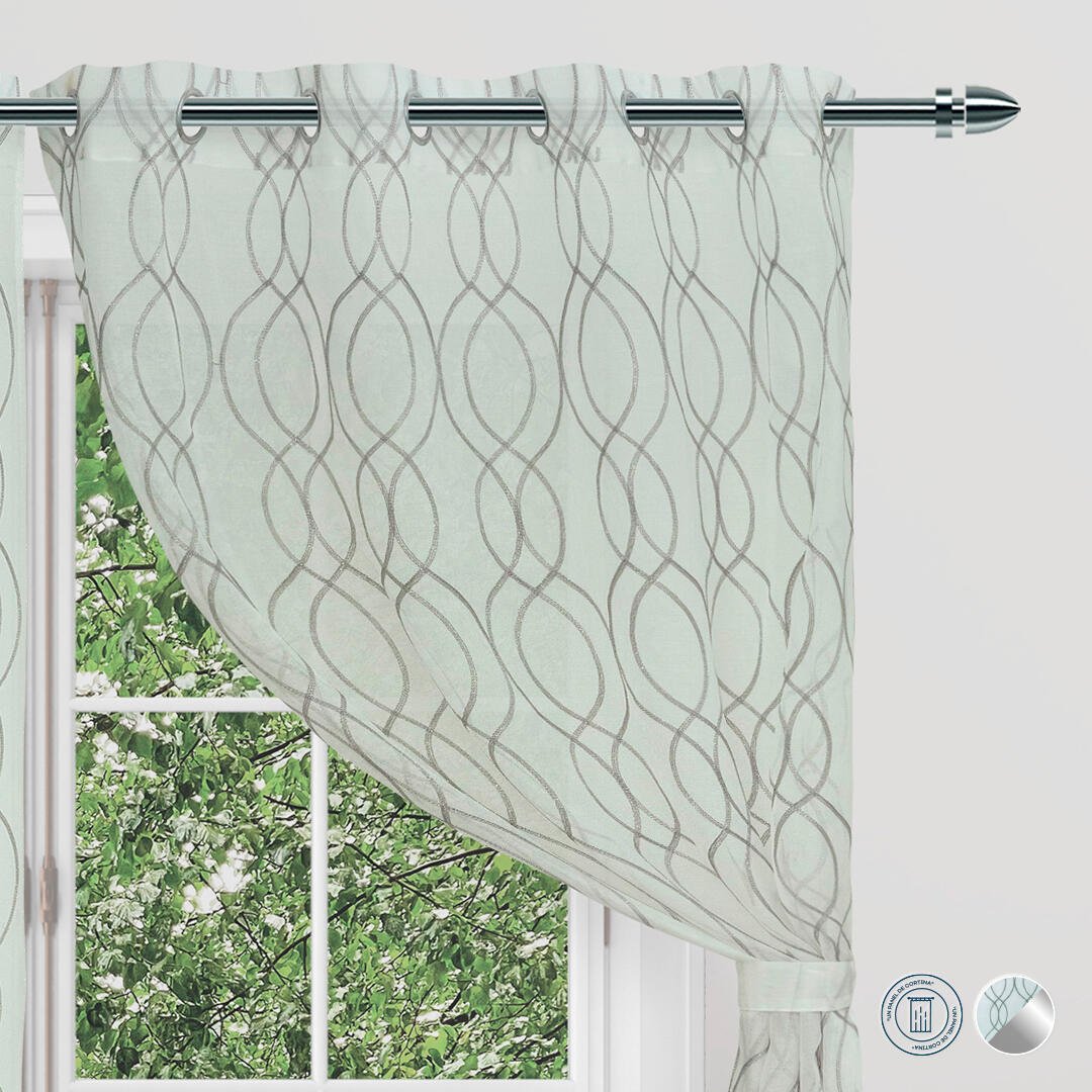Cortina Velo Margarita Gris 135x220cm de Lineas Ondulantes - VELOS | Bylmo