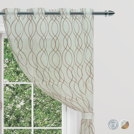 Cortina Velo Margarita Café 135x220cm de Lineas Ondulantes - VELOS | Bylmo