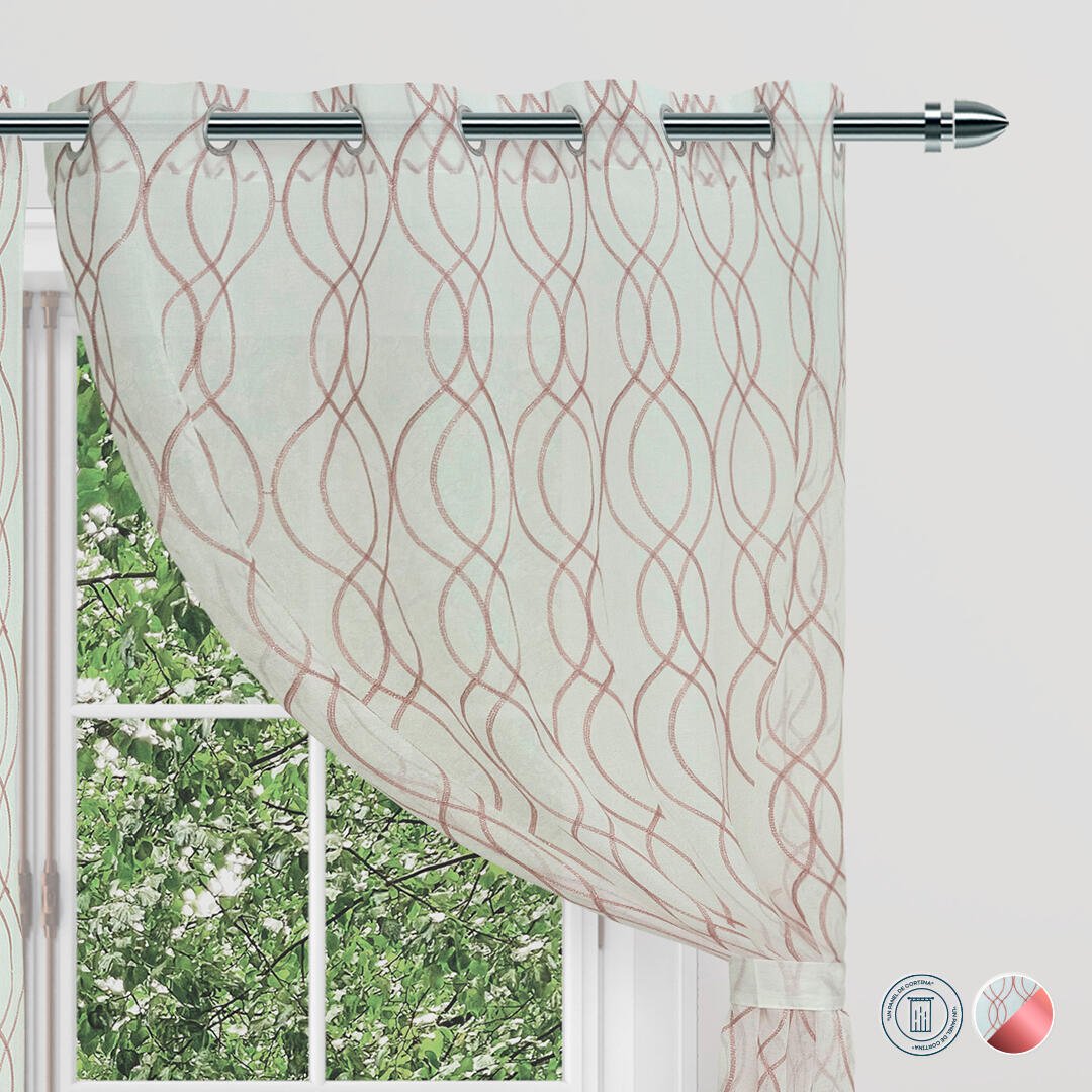 Cortina Velo Margarita Rosado 135x220cm de Lineas Ondulantes - VELOS | Bylmo