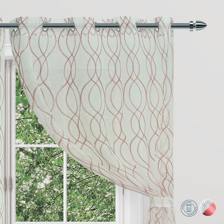 Cortina Velo Margarita Rosado 135x220cm de Lineas Ondulantes - VELOS | Bylmo