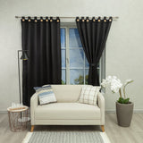 Cortina Blackout Baltica Negro 260x220cm Fondo Entero con Botones - BLACKOUTS | Bylmo