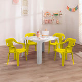 Combo Mesa Infantil Rimax Gris y Amarillo 70.7x50.7cm Cuadrado con Cuatro Sillas - MESAS AUXILIARES | Bylmo