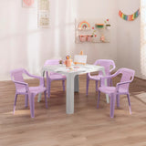 Combo Mesa Infantil Rimax Gris y Lavanda 70.7x50.7cm Cuadrado con Cuatro Sillas - MESAS AUXILIARES | Bylmo