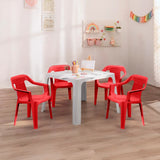 Combo Mesa Infantil Rimax Gris y Rojo 70.7x50.7cm Cuadrado con Cuatro Sillas - MESAS AUXILIARES | Bylmo