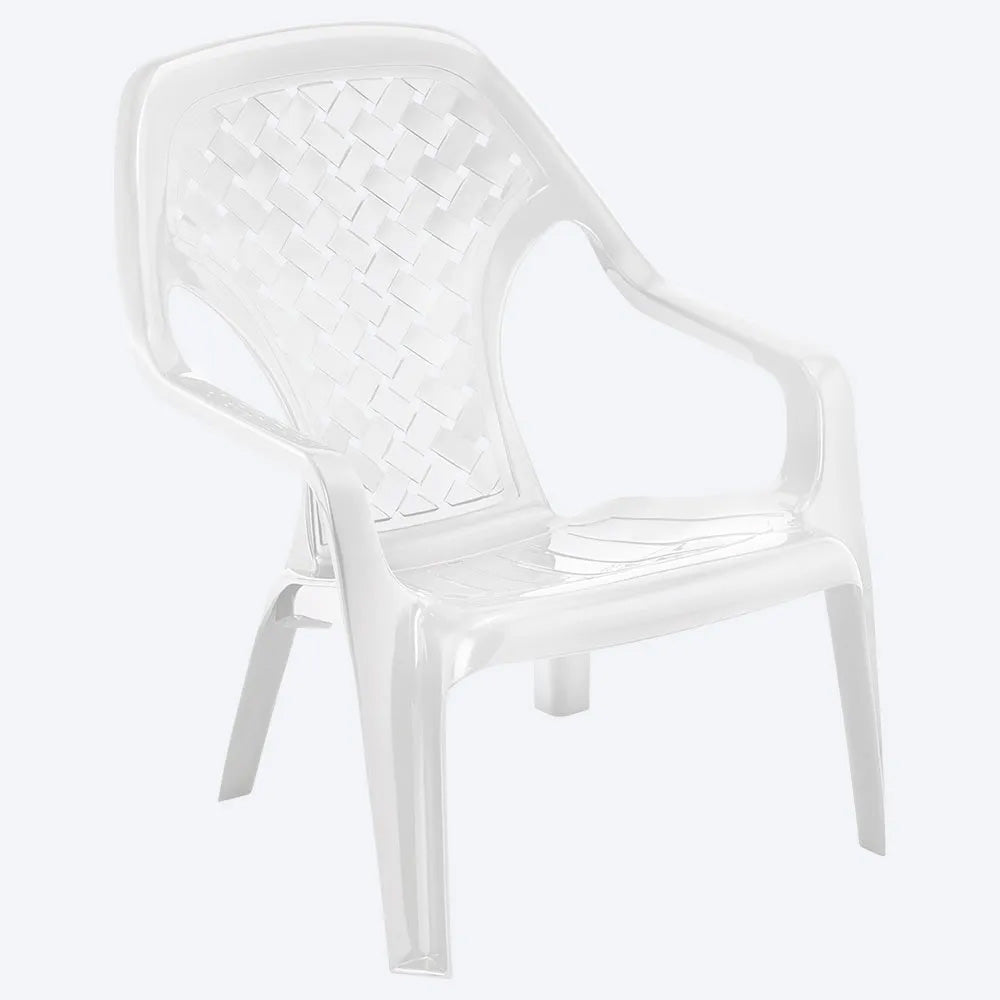Combo Mesa de Centro Exterior Rimax Blanco 67.6x42.5cm Rectangular con Dos Sillas Playeras - MESAS DE EXTERIOR | Bylmo